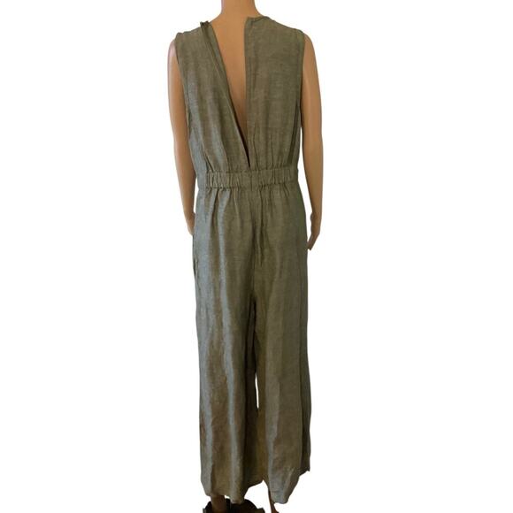 Madewell Linen Button-Waist Wide-Leg Jumpsuit - Picture 2 of 8